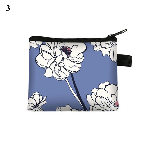 Monedero Floral Portatarjetas Bolsa de Almacenamiento de Llaves Pequeña Fresca Impresión Billetera Bolsa - Imagen 28 de 36