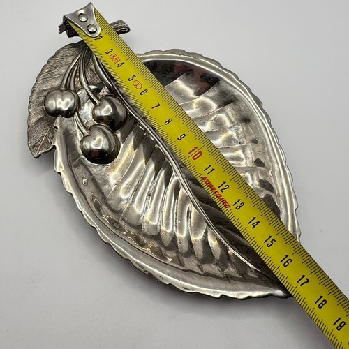 Vintage Art Deco Silver Plated Leaf Small Plate Saucer Ashtray Europe. - Picture 6 of 6
