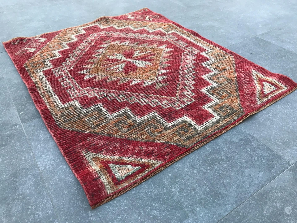 Turkish Antique rug Bohemian Area rug Oushak rug Vintage Rug Handmade Wool rug - Image 2 of 4