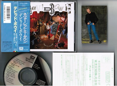 DAVID BOWIE Never Let Me Down+1 JAPAN CD CP32-5398 w/OBI + PICTURE CARD+POSTCARD
