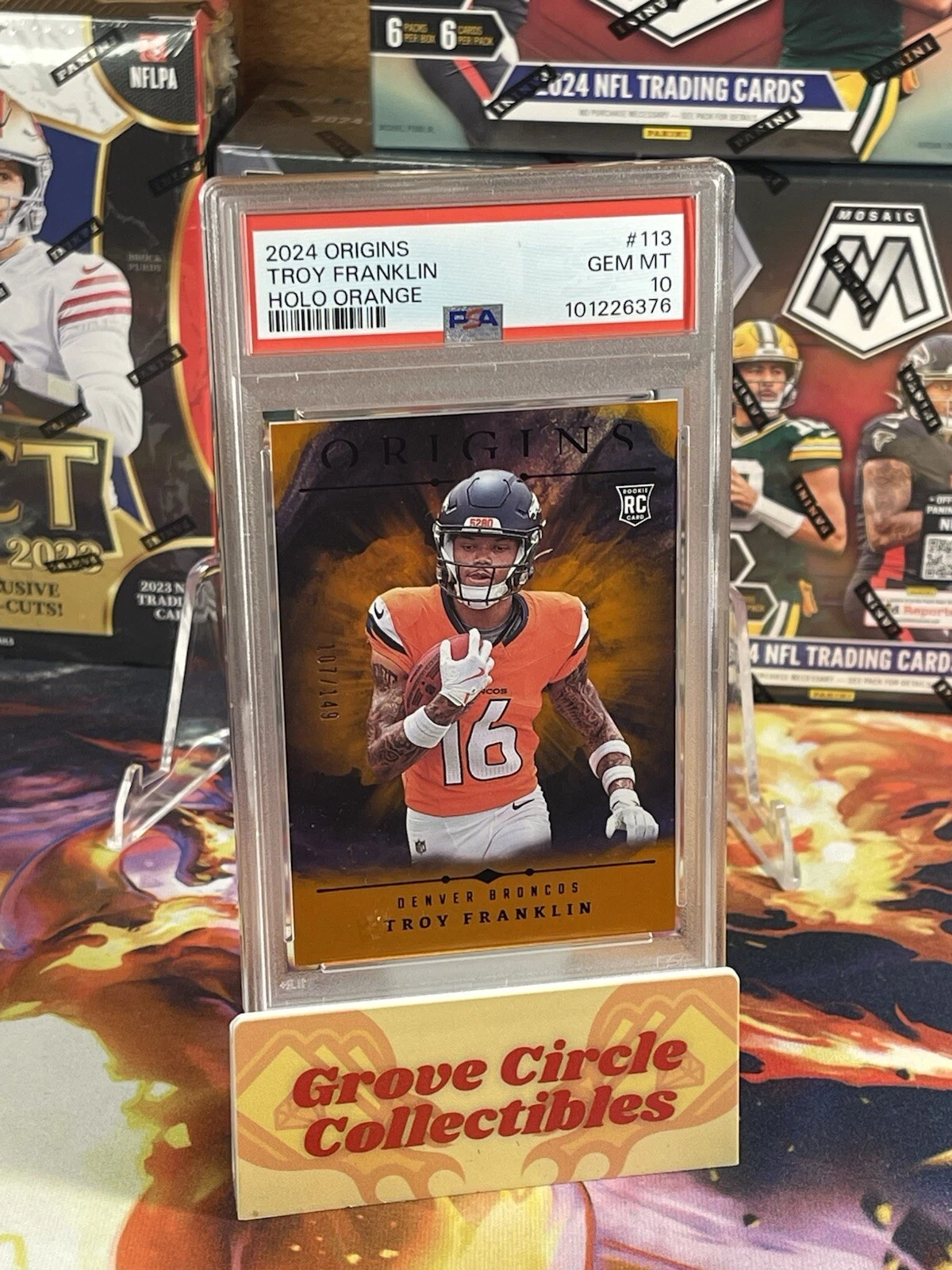Troy Franklin Panini Origins #113 Holo Orange