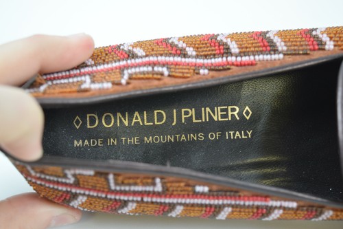 Donald J Pliner Italy Size 8 Aryn Women's Mosaic Beaded Loafer Slip-on Shoe - Picture 11 of 12