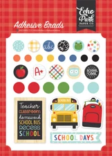 1 Pack of Echo Park Paper I LOVE SCHOOL Adhesive Decorative Brads