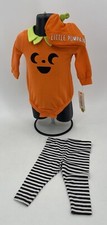 Cat & Jack Little Pumpkin Jack-o-Lantern Halloween 2 Pc 3-6 Month