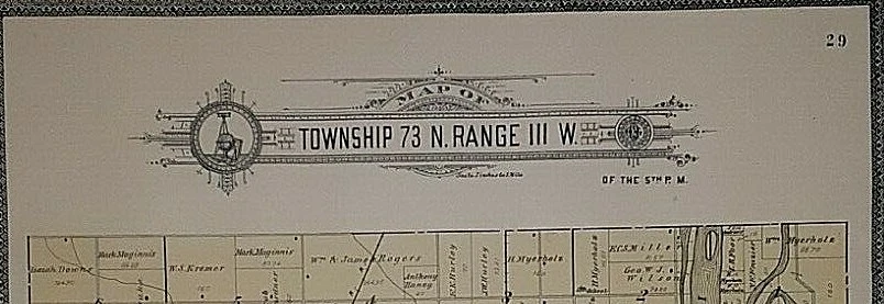 1900 Plat Map ~ NEWPORT - MORNING SUN Twps., LOUISA CO., IOWA ~ Free S&H - Image 2 of 4