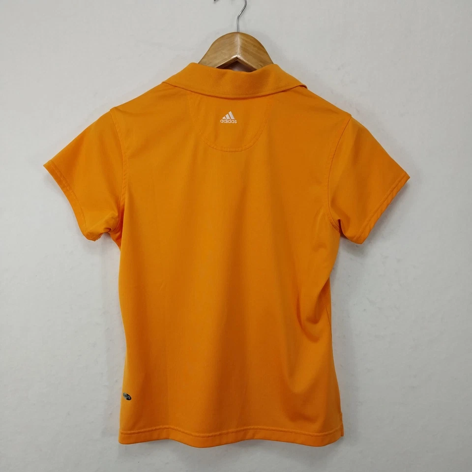 Camisa Polo Adidas ClimaLite Para Mujer Pequeña 4 Naranja Golf Elastizada Manga Corta Foto 2 de 4