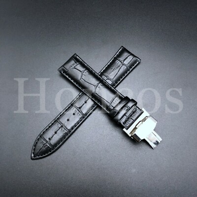 20MM BLACK LEATHER WATCH BAND STRAP CLASP FITS FOR CITIZEN ECODRIVE CALIBRE 8700