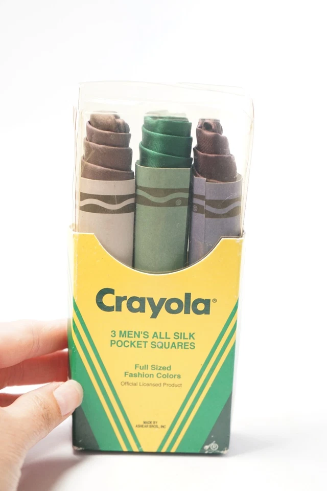 RARO VER DESGASTE Pañuelo Ashear 100% Seda Crayón Bolsillo Cuadrados C2700 Foto 2 de 4