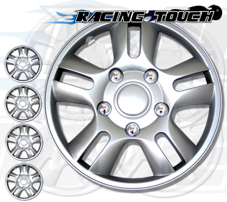 Metallic Silver 4pcs Set #006 15" Inches Hubcaps Hub Cap Wheel Cover Rim Skin - Picture 1 of 5