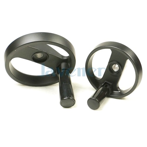 Hole 10-20mm 2 Spoke Hand Wheel Black With Revolving Handle for Milling Machine - Picture 4 of 26