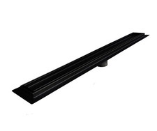 Matte Black Tile Insert Linear Shower Drain by SereneDrains