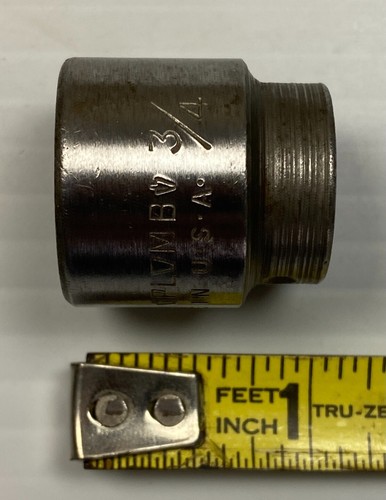 Vintage PLOMB TOOLS 5224 - 3/4" Shallow Socket 3/8” Drive 12 Point USA PLVMB - Picture 7 of 12