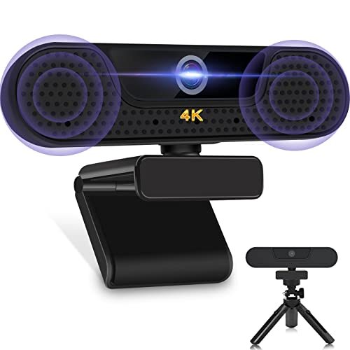 VIZOLINK W8GS Webcam 4K, UHD Webcam pc con Microfono Treppiede, (v6z)