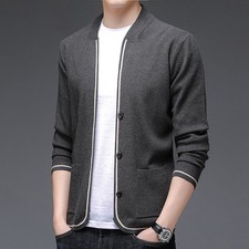 New Autumn Knit Mens Casual Top Korean Cardigan Outerwear Button Sweater Jacket