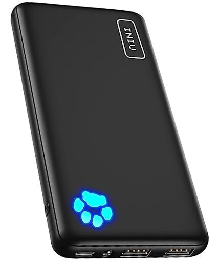 Slimmest 10000mAh Portable Charger with USB C In&Out, 5V/3A Power Bank, Black-image