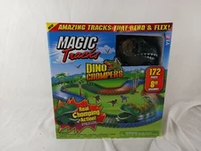 Ontel Magic Tracks Dino Chompers, 8 Feet of Track with Real Chomping Action Dino
