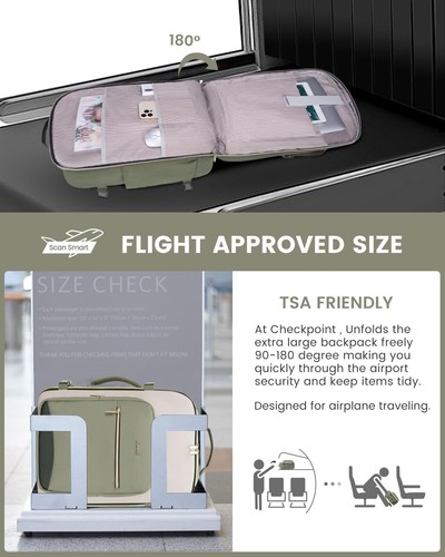 40L Travel Backpack for Women & Men, Large Carry on Backpack for Airplanes wi... - Picture 5 of 11