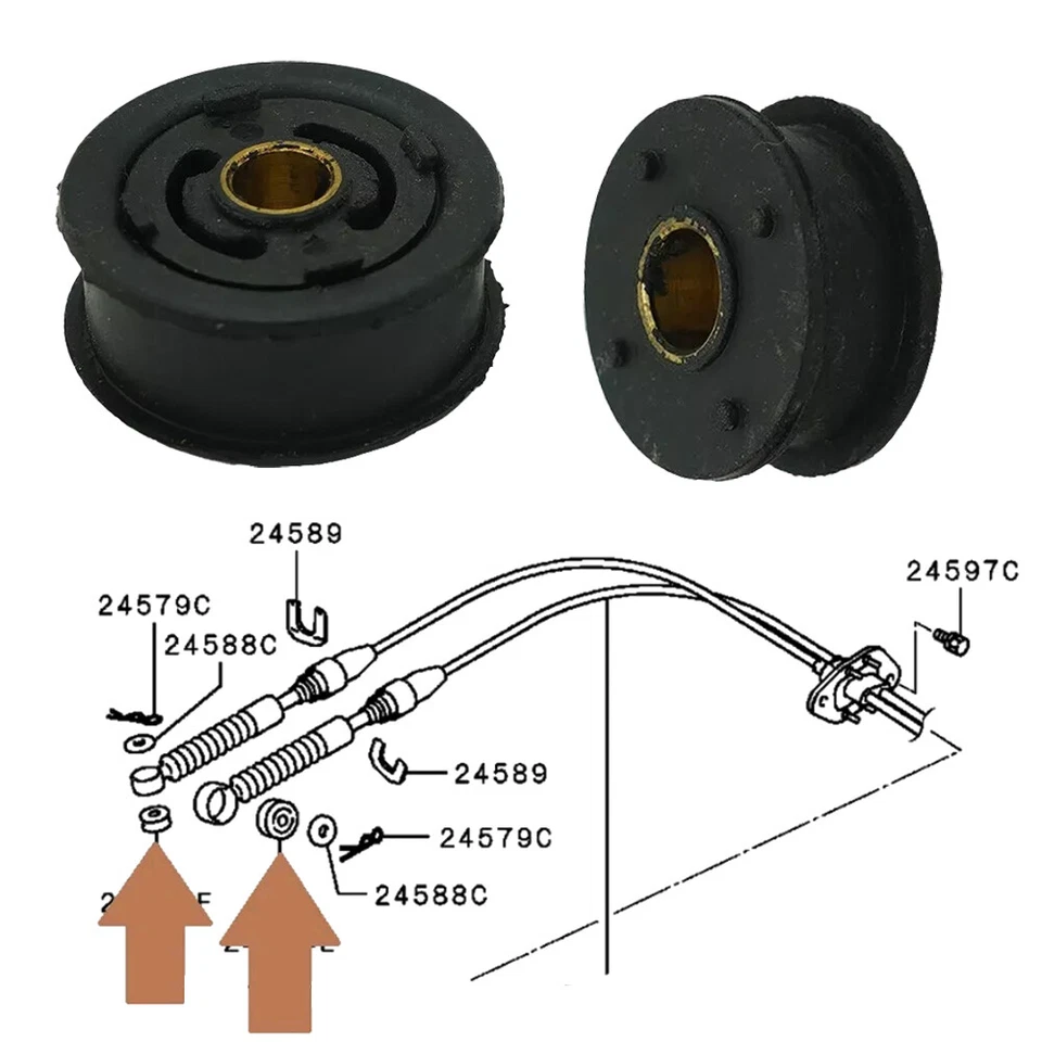 26mm Gear Shift Rod Bushing Shifter Bush Repair For MITSUBISHI 2460A108 2460A109 - Image 3 of 4