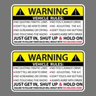 2X VEHICLE RULES FUNNY VINYL STICKER CAR TRUCK WINDOW DECAL SAFETY WARNING JDM