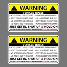 2X VEHICLE RULES FUNNY VINYL STICKER CAR TRUCK WINDOW DECAL SAFETY WARNING JDM