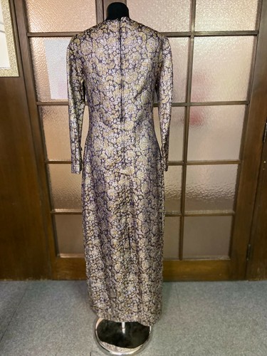 Abito zoppo vintage anni '70 da donna | abito a maniche lunghe | abito da sera - Foto 5 di 9