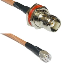 RG400 TNC FEMALE BULKHEAD to RP-SMA MALE RF Cable FAST-SHIP LOT
