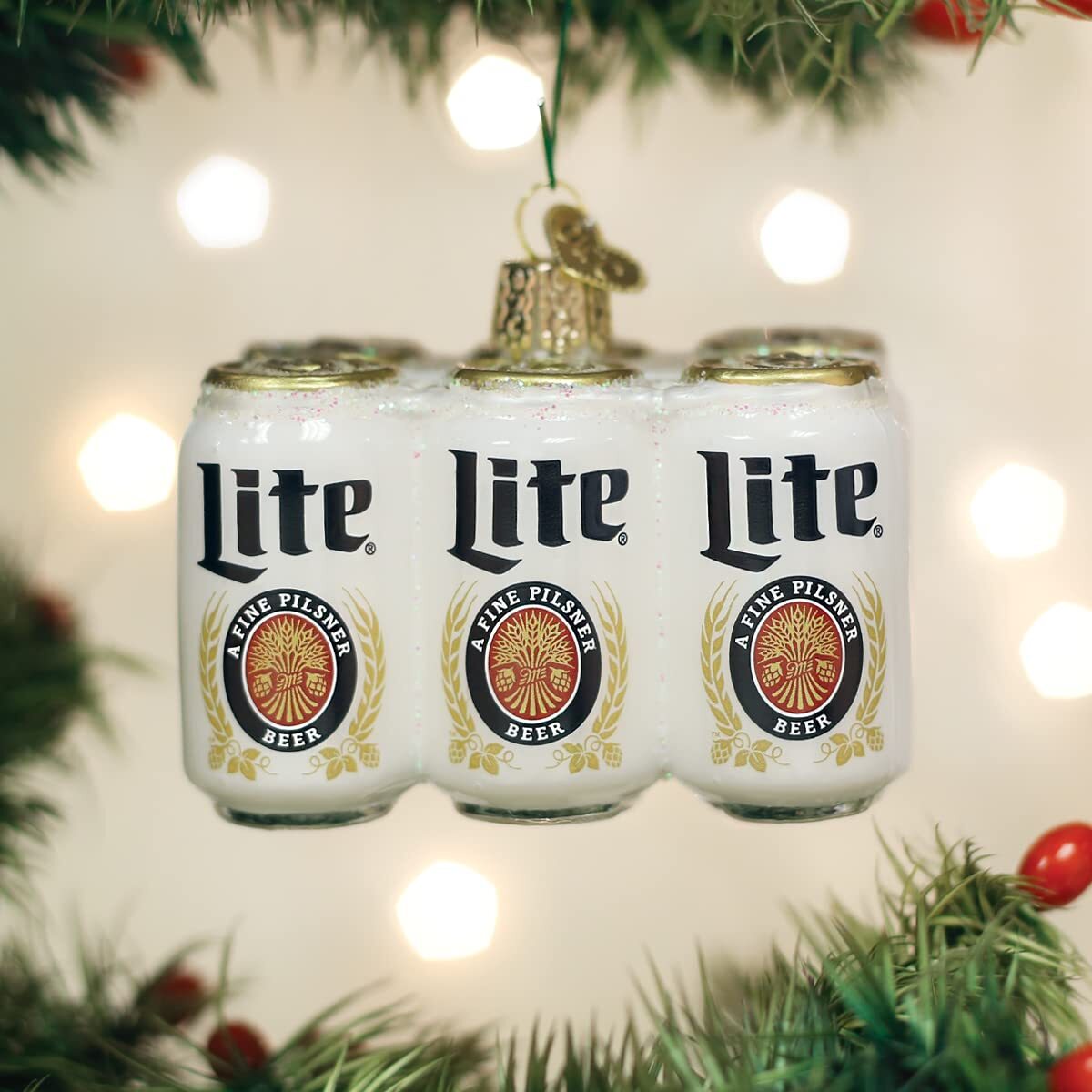 Miller Lite Six Pack Ornament