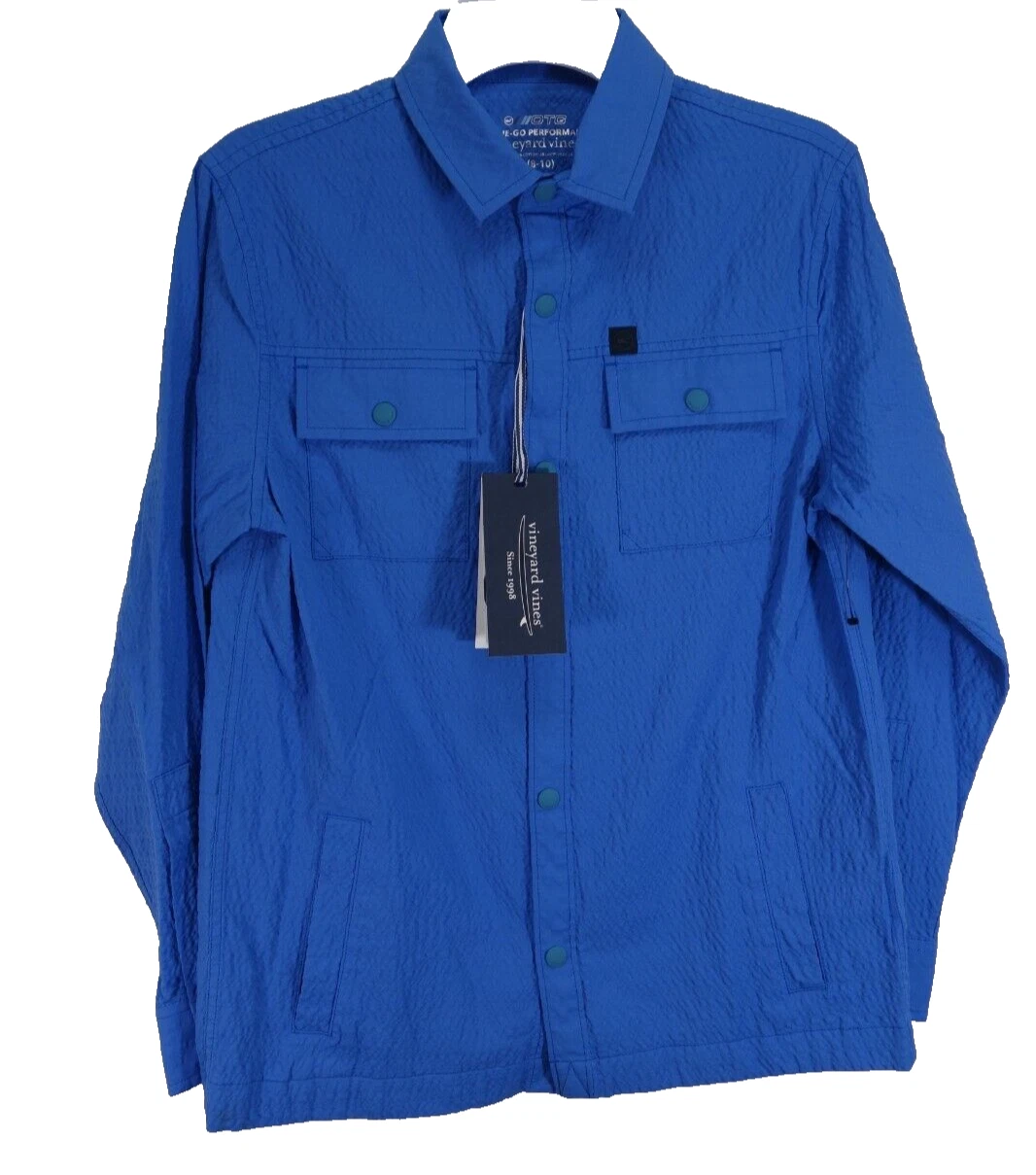 Vineyard Vines Kids Blue OTG Performance Dress Button Up Shirt Size S (8-10)