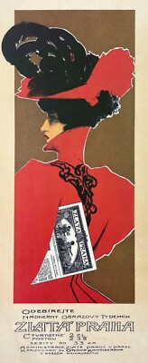 10517.Decor Poster.Room wall interior art design.Zlata Praha lady in red dress