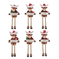 Merry "Chris-Moose" - Moose Ornaments/Shelfsitters w/Legs