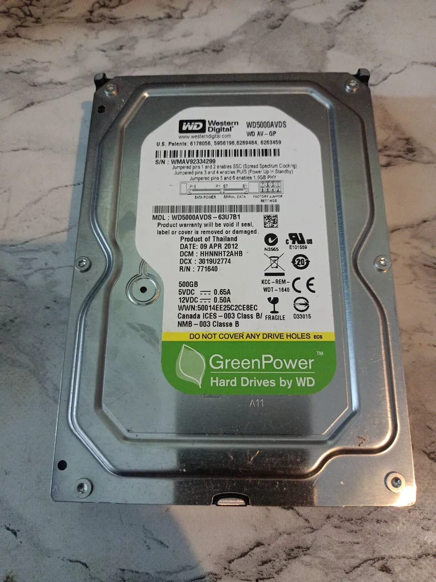 Western Digital WD5000AVDS 500GB 5400 RPM 3.5 in Internal Drive