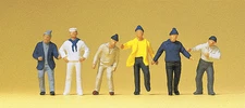 HO scale Preiser # 14063  SHIP / BOAT Crew or Dock Workers with Sailor FIGURES