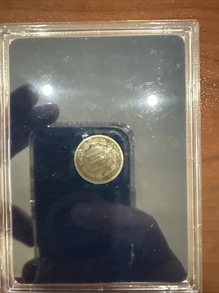 1865 Three Cent Piece Trime - Early US Type Coin 3 Cent! - Image 3 of 4