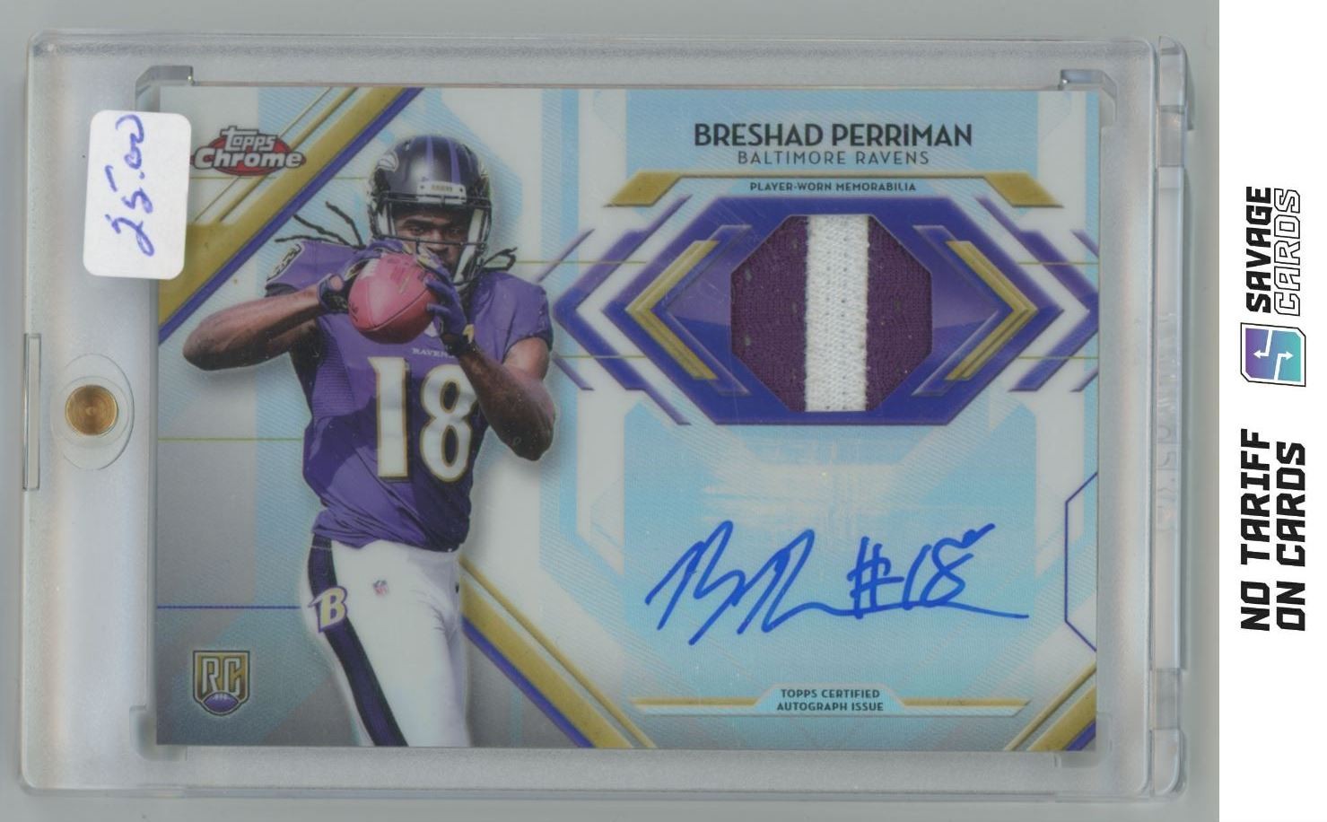 Breshad Perriman Topps Chrome Rookie Autograph Patch #RAPBP Base
