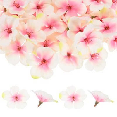 100 Pieces Artificial Orchid Flowers, 2.2'' for Fake Flowers, Pink + Green