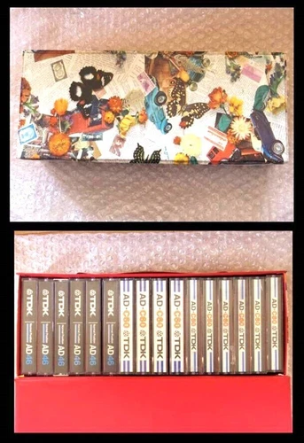 Cassette Tape Retro Case16 Cassette Tapes Case TDK AD45 AD46 AD60 etc. - Afbeelding 1 van 6