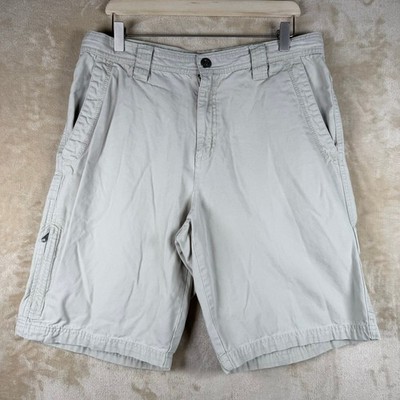 Columbia Mens 34 Omni-Shield Cargo Shorts Stone Beige Cotton Canvas Utility
