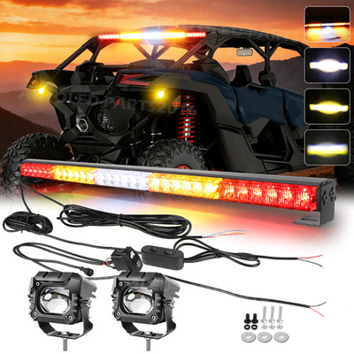 For 2017-2024 Can-am Maverick X3 MAX 30'' Rear LED Chase Light Bar 2x 3'' Pods UTV