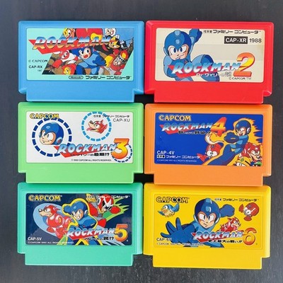 Rockman 1 2 3 4 5 6 Nintendo Famicom Capcom Japanese Version Mega Man Rare