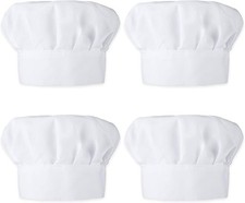4pcs Chefs Hat Kids, Adjustable Elastic White Chef Hats for Kids, Cotton Poly...