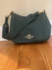 Stunning Dark Green Leather Coach Bag