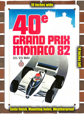 Metal Sign - 1982 Monaco Racing Program - 10x14 inches