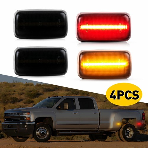 4x feux de position latéraux ambre + rouge pour lit double GMC Sierra 2500HD/3500HD 2015-23 - Photo 1 sur 22