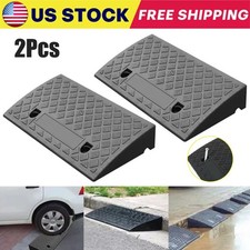 2 Pack Driveway Ramp Heavy Duty Vehicle Curb Rubber Threshold Ramp Professional
