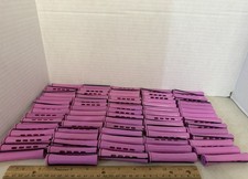 Lot of 73 Purple Plastic Hair Perm RodsRollers Styling Elastic Closure 3.25"