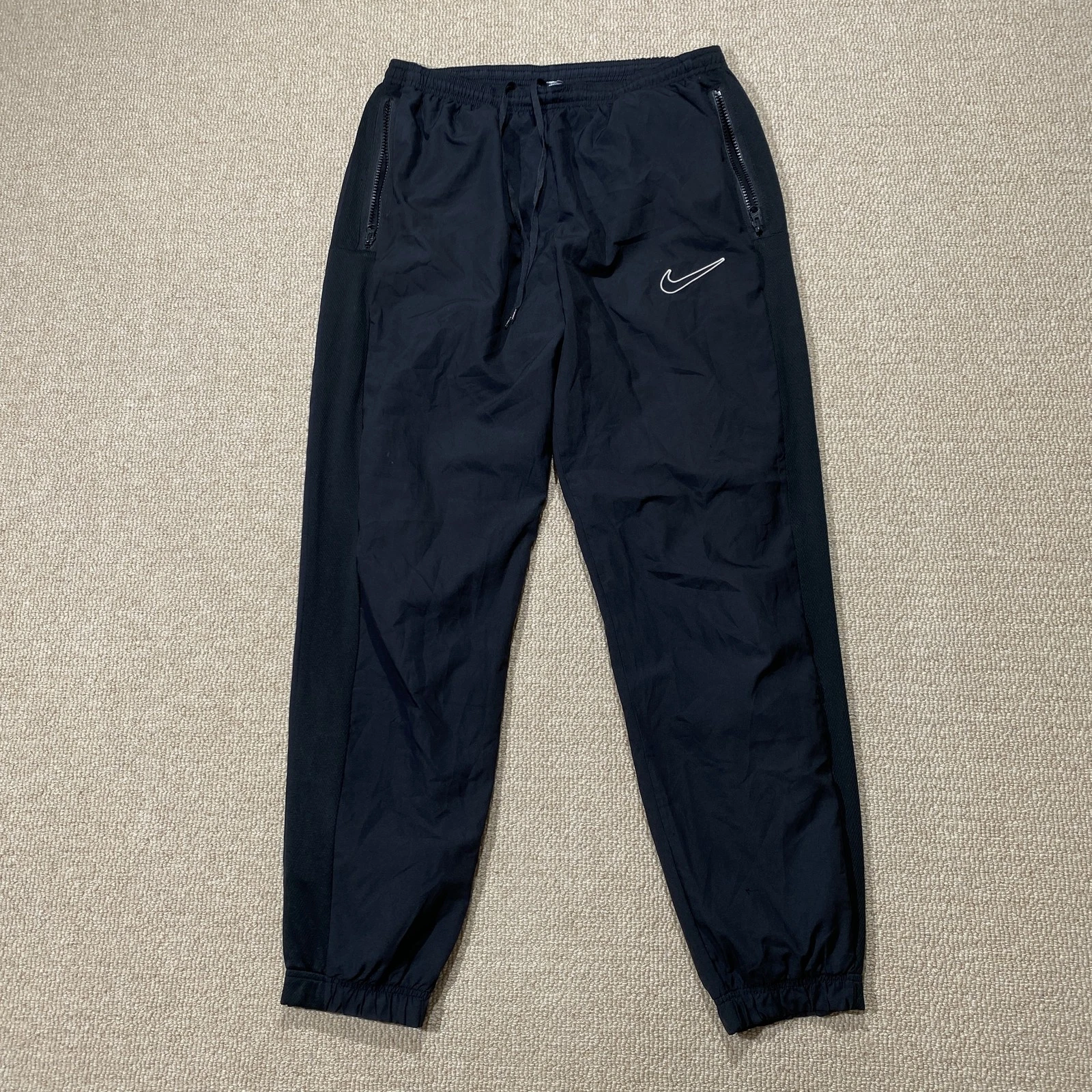Nike Tracksuit Bottoms Mens Medium L30 Black Sports Football Shell Track Pants