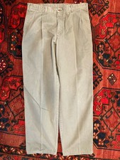 Vintage Dockers Pleated Chino Pants 34x30.5 Olive Grey-Green Cotton Made in USA