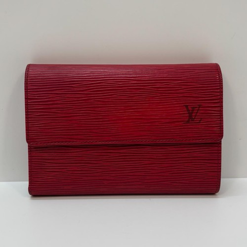Louis Vuitton M63717 Porte-Tresor Red Wallet Trifold Japan 0612314
