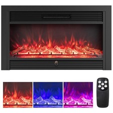 Inserto Camino Elettrico 36 Pollici Nero con Luci Telecomando NUOVO SCATOLA