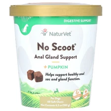 No Scoot, Anal Gland Support + Pumpkin, For Dogs, 60 Soft Chews, 6.3 oz (180 g)